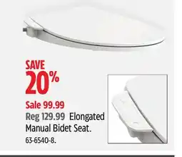 Canadian Tire Elongated Manual Bidet Seat offer
