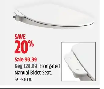 Canadian Tire Elongated Manual Bidet Seat offer