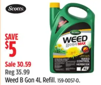 Canadian Tire Scotts Weed B Gon 4L Refill offer
