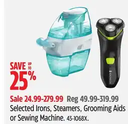 Canadian Tire Selected Irons, Steamers, Grooming Aids or Sewing Machine offer
