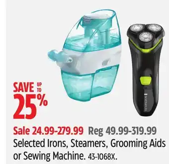 Canadian Tire Selected Irons, Steamers, Grooming Aids or Sewing Machine offer