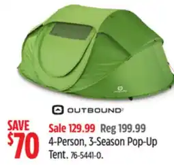 Canadian Tire 4-Person, 3-Season Pop-Up Tent offer