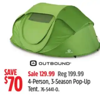Canadian Tire 4-Person, 3-Season Pop-Up Tent offer