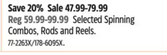 Canadian Tire Selected Spinning Combos, Rods and Reels offer