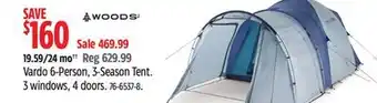 Canadian Tire Vardo 6-Person, 3-Season Tent. 3 windows, 4 doors offer