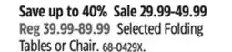 Canadian Tire Selected Folding Tables or Chair offer
