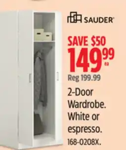 Canadian Tire Sauder 2-Door Wardrobe offer