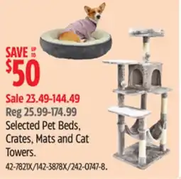Canadian Tire Selected Pet Beds, Crates, Mats and Cat Towers offer