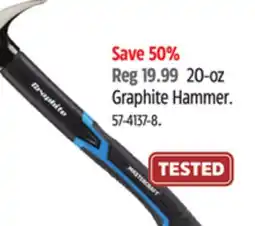 Canadian Tire Mastercraft 20-oz Graphite Hammer offer