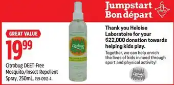 Canadian Tire Citrobug DEET-Free Mosquito/Insect Repellent Spray offer