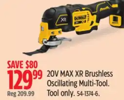 Canadian Tire Dewalt 20V MAX XR Brushless Oscillating Multi-Tool offer