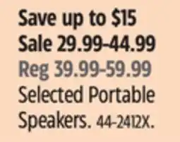 Canadian Tire Bluehive Selected Portable Speakers offer