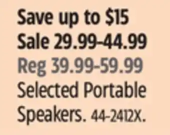 Canadian Tire Bluehive Selected Portable Speakers offer