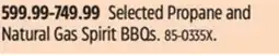 Canadian Tire WEBER Selected Propane and Natural Gas Spirit BBQs offer