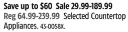 Canadian Tire Selected Countertop Appliances offer
