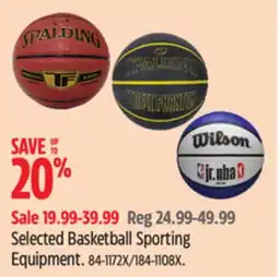 Canadian Tire Spalding Selected Basketball Sporting Equipment offer