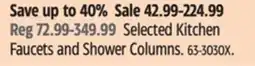 Canadian Tire Selected Kitchen Faucets and Shower Columns offer