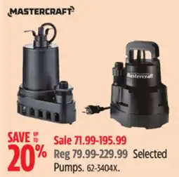 Canadian Tire Mastercraft Selected Pumps offer
