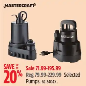 Canadian Tire Mastercraft Selected Pumps offer