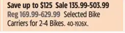Canadian Tire Raleigh Selected Bike Carriers for 2-4 Bikes offer