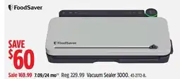 Canadian Tire FoodSaver Vacuum Sealer 3000 offer
