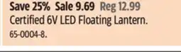 Canadian Tire Certified 6V LED Floating Lantern offer