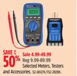Canadian Tire Mastercraft Selected Meters, Testers and Accessories offer