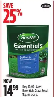 Canadian Tire Scotts Lawn Essentials Grass Seed offer