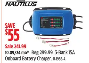 Canadian Tire MotoMaster 3-Bank 15A Onboard Battery Charger offer