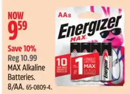 Canadian Tire Energizer MAX Alkaline Batteries offer