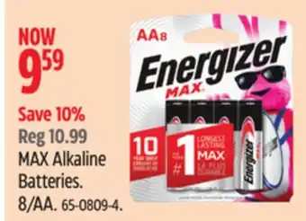 Canadian Tire Energizer MAX Alkaline Batteries offer