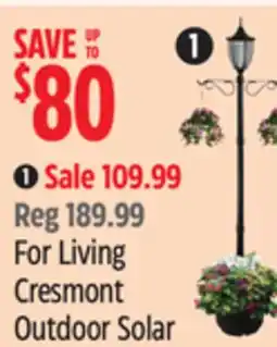 Canadian Tire For Living Cresmont Outdoor Solar Lamp/Planter, Black offer
