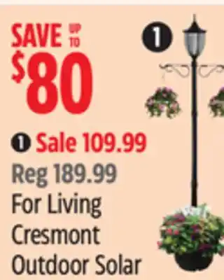 Canadian Tire For Living Cresmont Outdoor Solar Lamp/Planter, Black offer