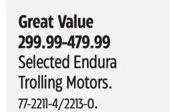 Canadian Tire Minn Kota Selected Endura Trolling Motors offer