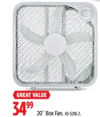 Canadian Tire For-living 20˝ Box Fan offer