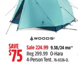 Canadian Tire WOODS 4-Person Tent offer