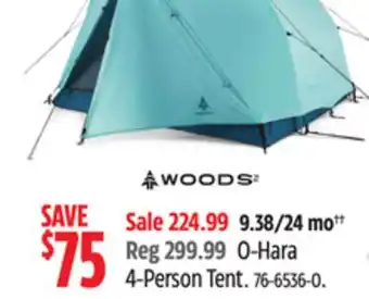 Canadian Tire WOODS 4-Person Tent offer