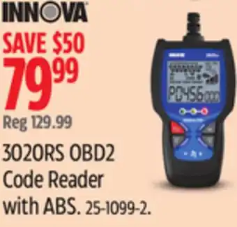 Canadian Tire Innova 3020RS OBD2 Code Reader with ABS offer