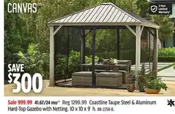 Canadian Tire Canvas Coastline Taupe Steel & Aluminum Hard-Top Gazebo With Netting offer