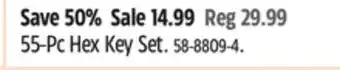 Canadian Tire CERTIFIED 55-Pc Hex Key Set offer