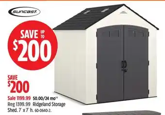 Canadian Tire Suncast Ridgeland Storage Shed offer
