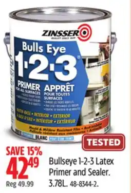 Canadian Tire Zinsser Bullseye 1-2-3 Latex Primer and Sealer offer