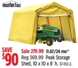 Canadian Tire Weather fast Peak Storage Shed offer