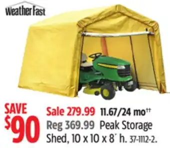 Canadian Tire Weather fast Peak Storage Shed offer