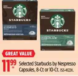 Canadian Tire Selected Starbucks by Nespresso Capsules offer
