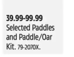 Canadian Tire Selected Paddles and Paddle/Oar Kit offer
