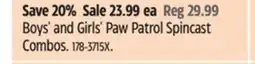 Canadian Tire PAW Patrol Boys' and Girls' Paw Patrol Spincast Combos offer
