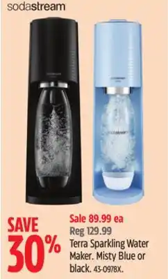 Canadian Tire SodaStream Terra Sparkling Water Maker. Misty Blue or black offer