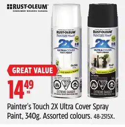 Canadian Tire Rust-Oleum Painter's Touch 2X Ultra Cover Spray Paint offer