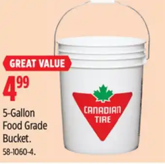 Canadian Tire Canadian Tire 5-Gallon Food Grade Bucket offer